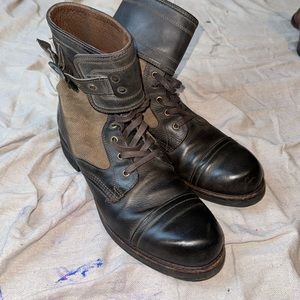 FRYE Military style buckle boots